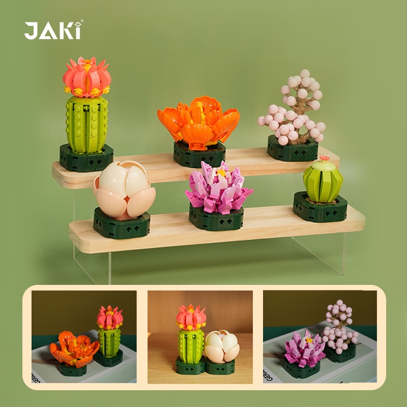 JAKI Nano Block Pot Sukulen Bunga DIY Mini Flower Blok Bangunan Bonsai Kreatif Dekorasi