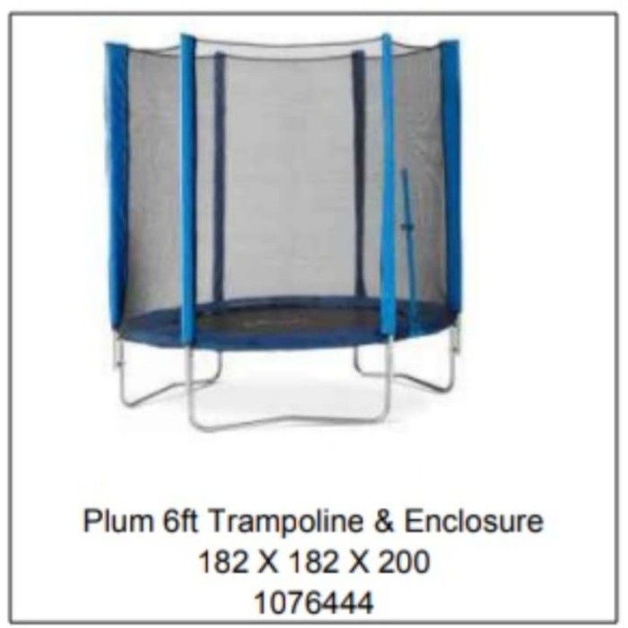 Tram Trampoline Trampolin Plum Junior Anak 6 Ft ( Dengan Jaring )
