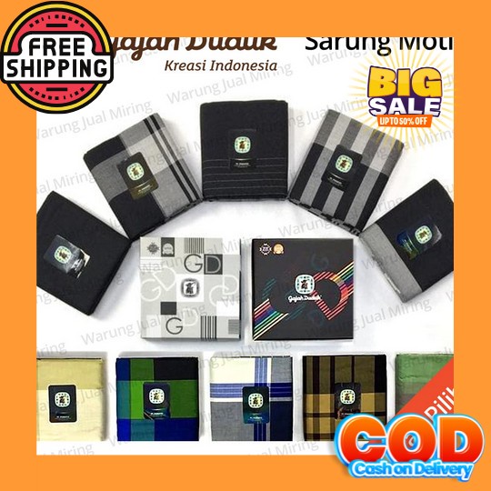 Katsae - Sarung Bordir Motif Kufi Bordir Timbul Sarung Pria Dewasa Sarung Sholat 100% Bordir Warna M