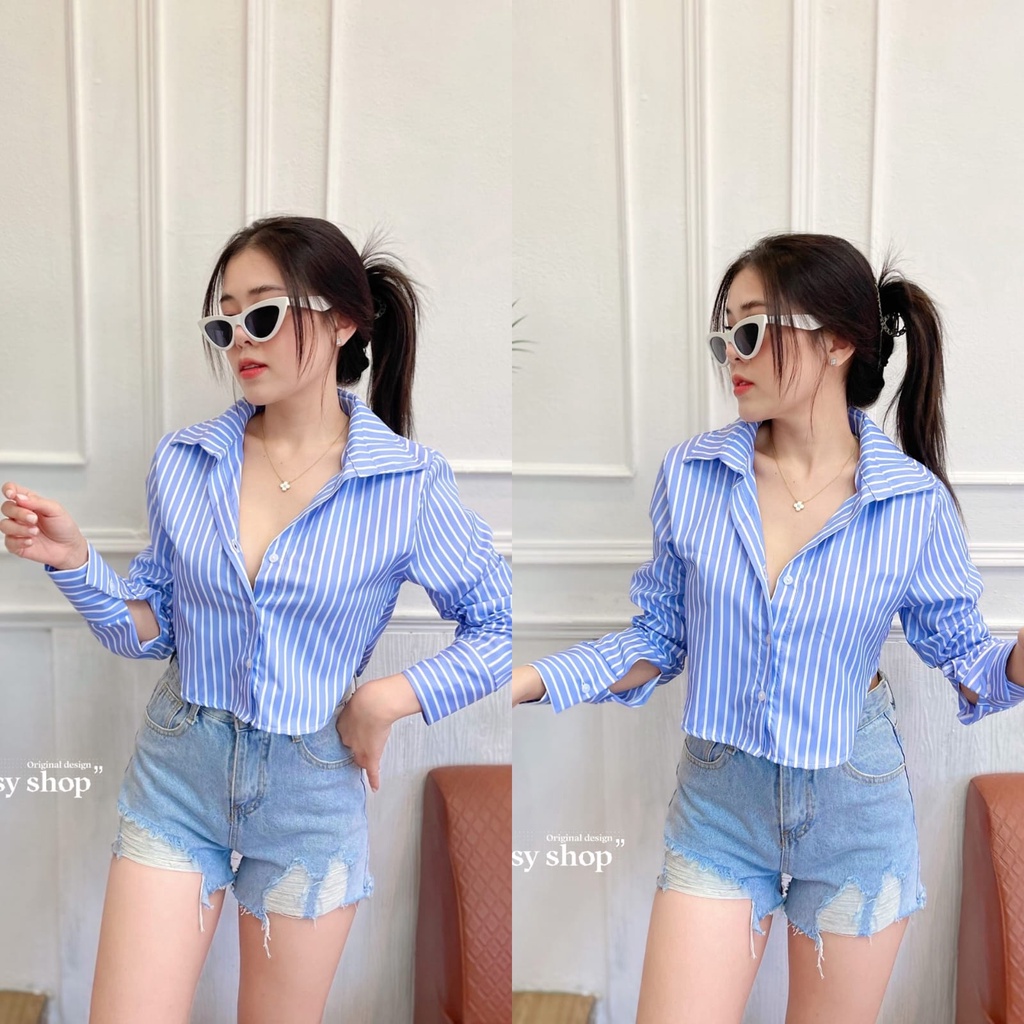 KEMEJA FANTASY SHOP SALUR FASHION WANITA IMPORT BANGKOK CODE F 10