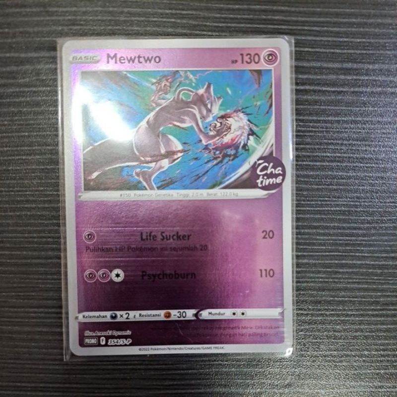 Mewtwo 354/S-P Chatime Pokemon card (TCG) indonesia