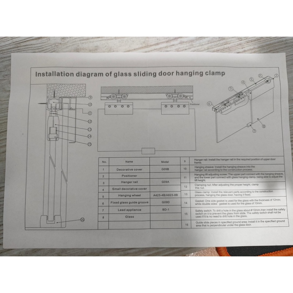 Accesories penjepit pintu kaca geser atau sliding Ocius OSD 330