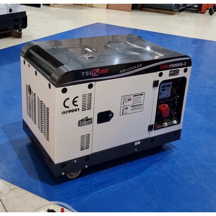 Genset Silent 15 KVA 3 Phase Rated 10000 watt TSUZUMI Powerfull 100 %