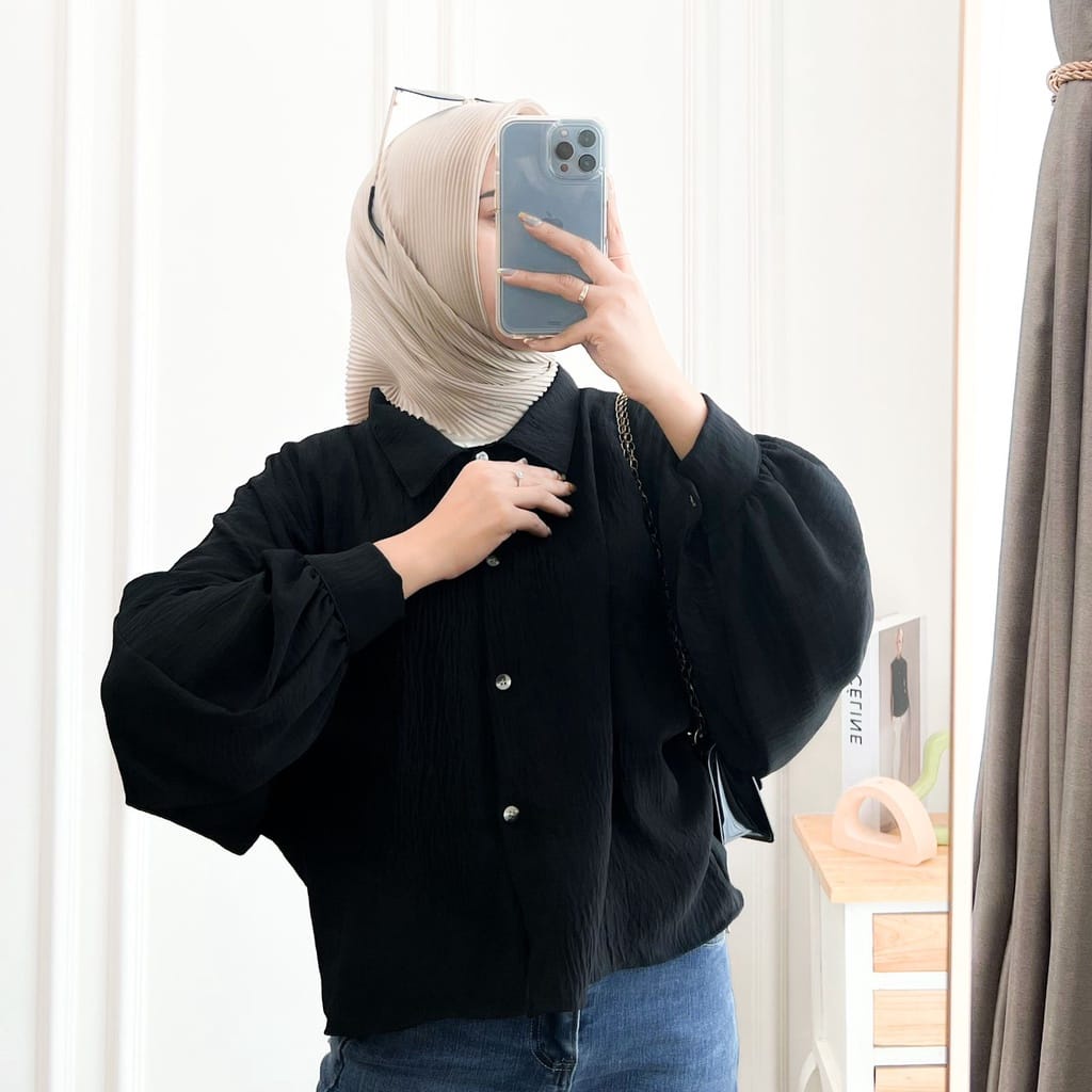 CRINKLE MALVIN KEMEJA AIRFLOW  BAJU ATASAN WANITA TERBARU