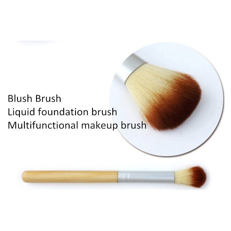 [100%ORIGINAL] O.TWO.O Bamboo Brush Set/ Kabuki/Kuas Make up 4 pcs + Pouch kuas set