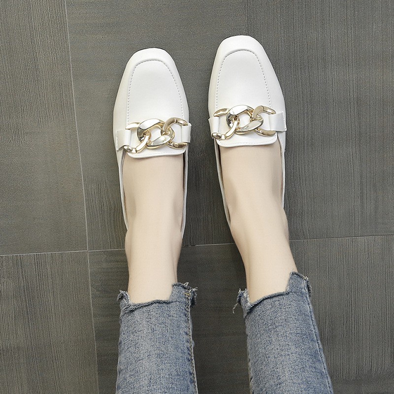 BISA COD! Sepatu Slip Import Retro Chain Slip On Wanita Elegan Premium 0679