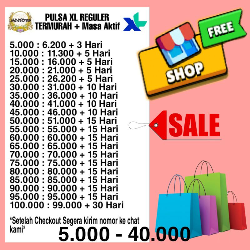 PULSA XL REGULER TERMURAH DAN CEPAT BISA PAYLATER + MASA AKTIF