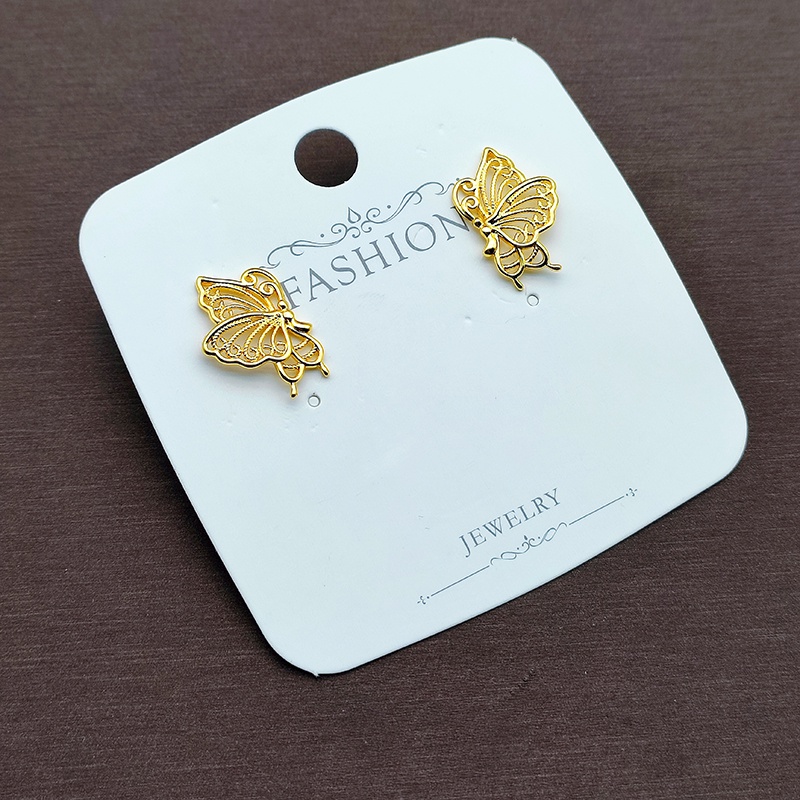 Anting Kupu-Kupu Wanita Anting S925 Berlapis Emas Anting Studded Anting Hadiah Pacar Aksesoris Fashion