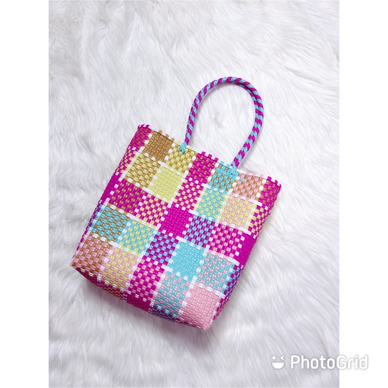 READY Tote Bag 2 Line Tas Jali Tas Jaly Tas Anyam Plastik Premium