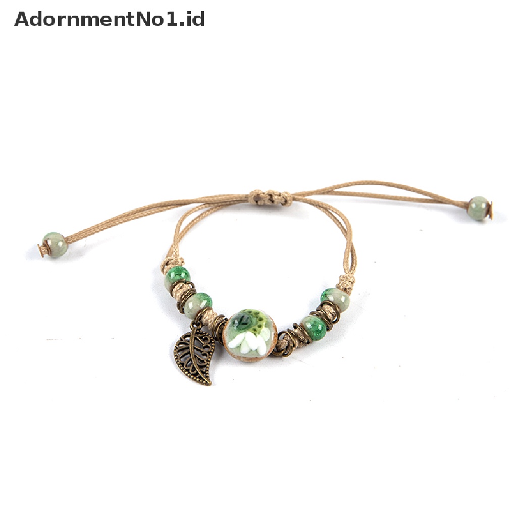 [AdornmentNo1] Seri Hutan Tembikar Liontin Tangan-kneaded Keramik Adjustable DIY Gelang Hadiah [ID]