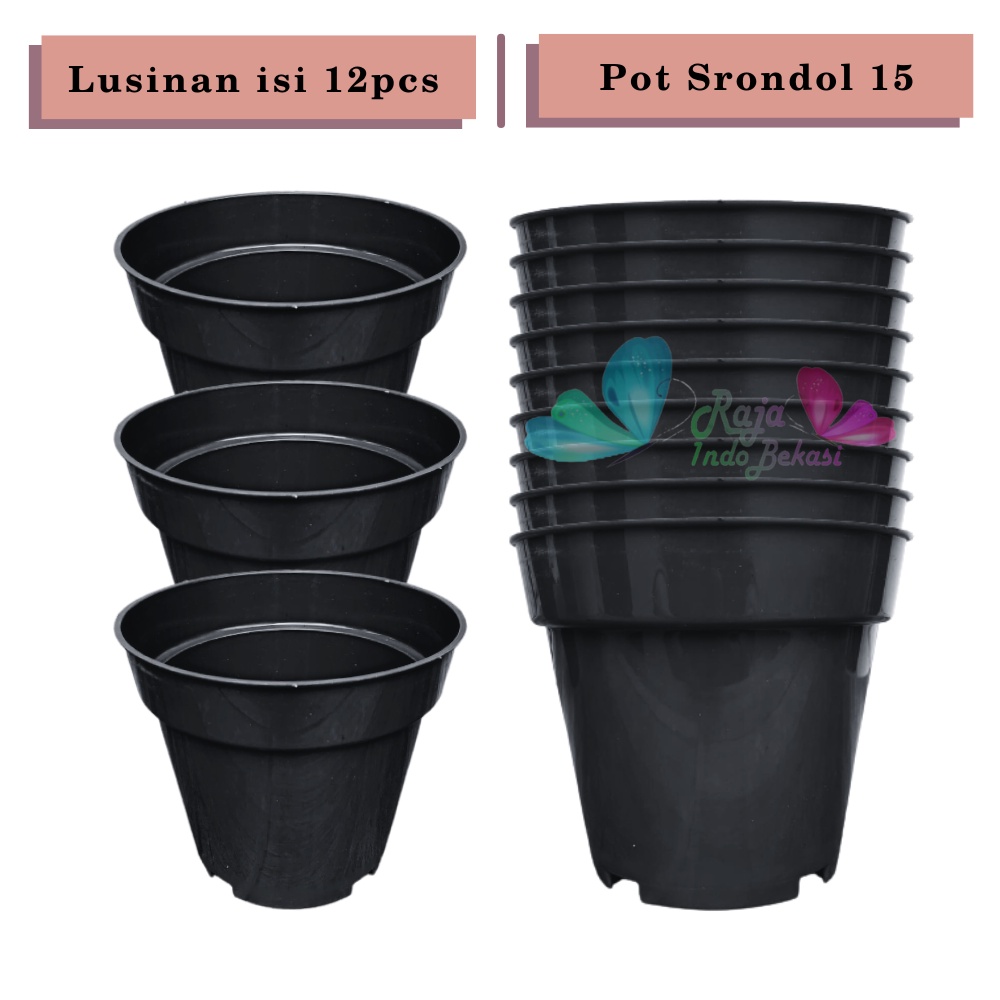 Rajaindobekasi Lusinan 12pcs Pot Tinggi Srondol 15 Hitam - Pot Tinggi Usa Eiffel Effiel 18 20 25 Lusinan Pot Tinggi Tirus 15 18 20 30 35 40 50 Cm Paket murah isi 1 lusin pot bunga plastik lusinan pot tanaman Pot Bibit Besar Mini Kecil Pot Srondol 15