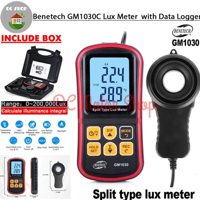 Benetech GM1030C Lux Meter with Data Logger GM 1030C Alat Ukur Cahaya dc-motor90 Ayo Order
