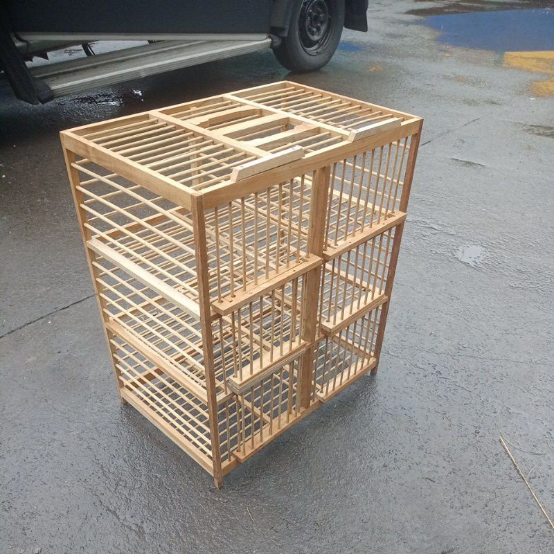 sangkar kandang dondang lepas burung dara kayu jati pintu 6