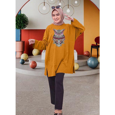 BLOUSE OVERSIZE LENGAN PANJANG LD 130CM DTF OWL BATIK