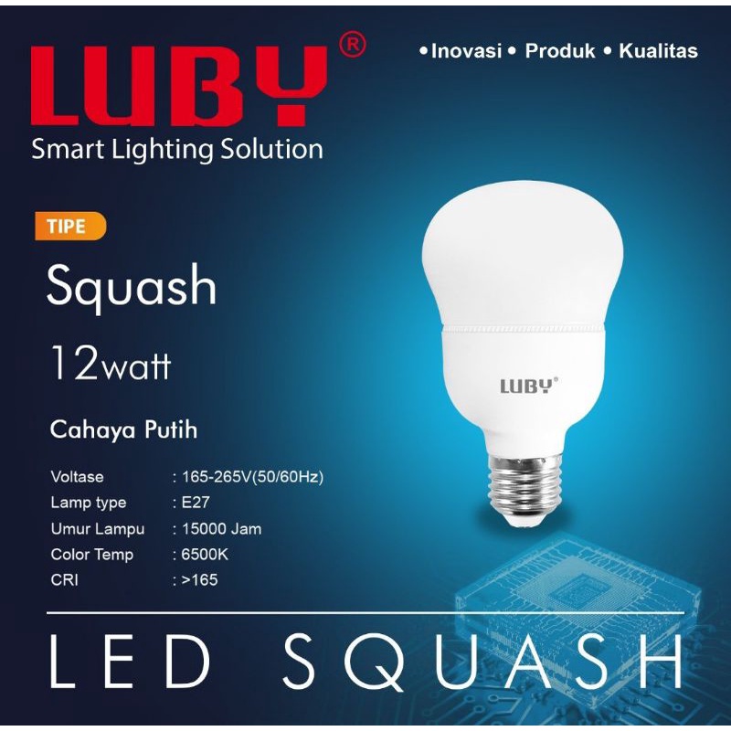 Lampu LED Super Terang 12 Watt Luby Squash SNI