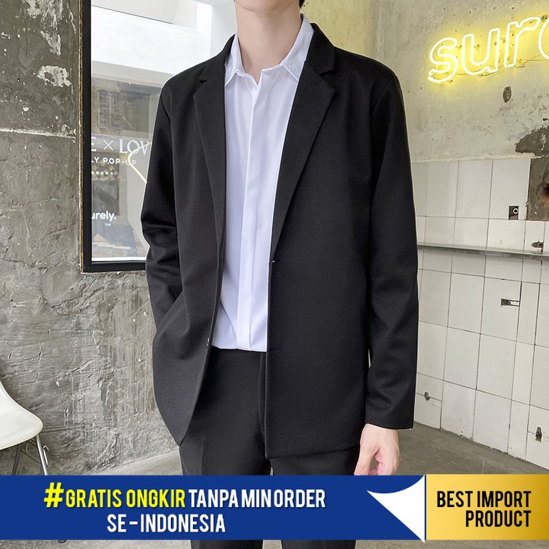 Jas Pria    Korea  Pendek Kain Wol Jas Ringan Dewasa  Rekreasi  Tren Single blus Import Berkualitas