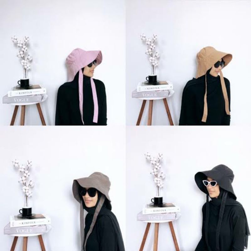 WIDE BUCKET HAT TALI WANITA SELEBGRAM TOPI WANITA TERMURAH