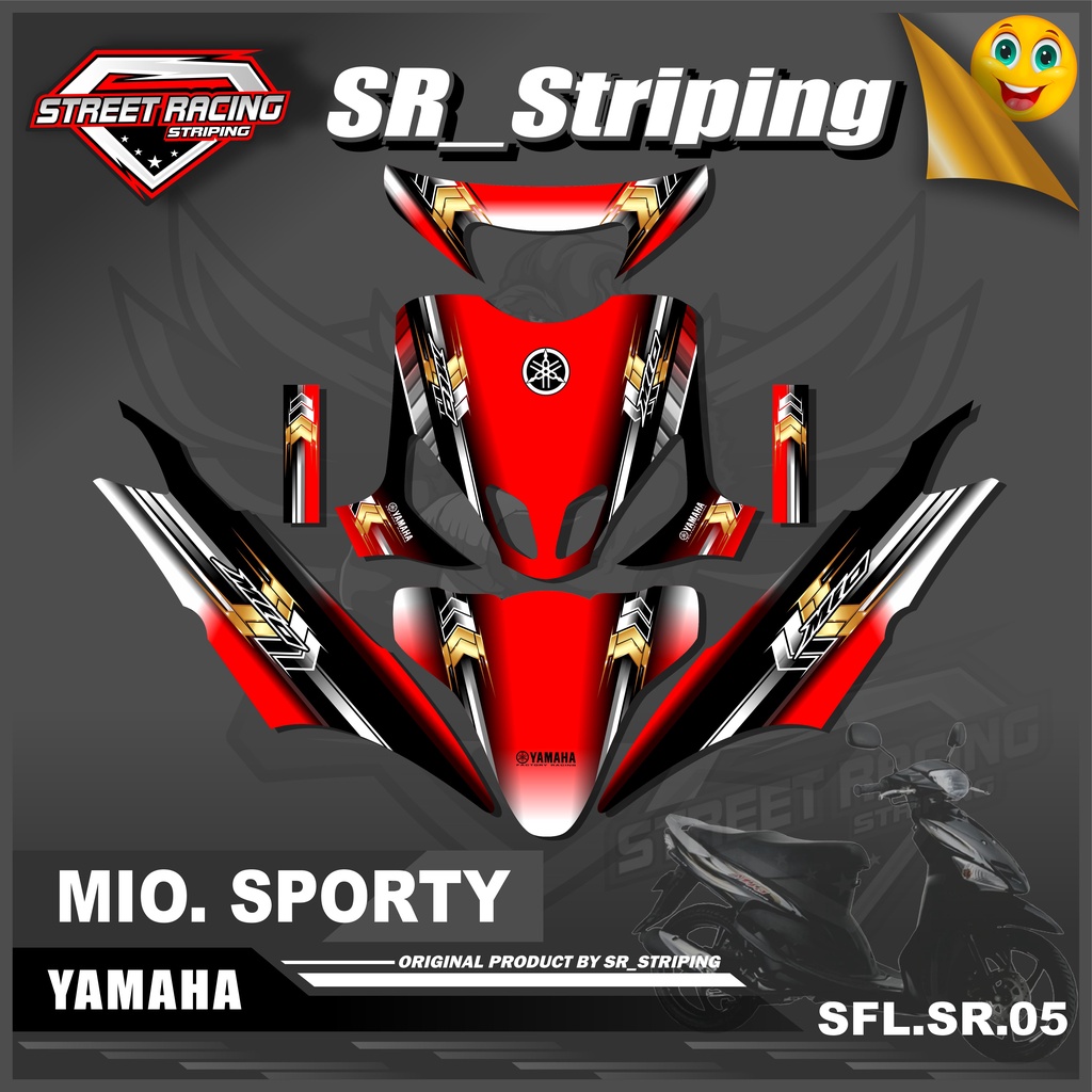 Sticker Decal Full Body MIO SPORTY - Decal Sticker Striping Variasi MIO SPORTY Motif Racing. SR.05