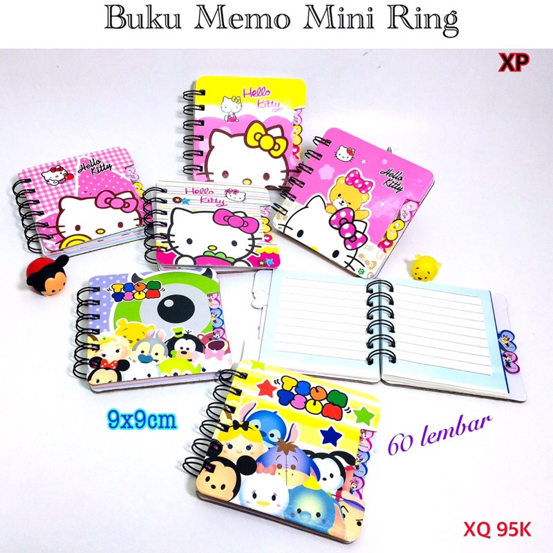 

Buku memo mini ring karakter