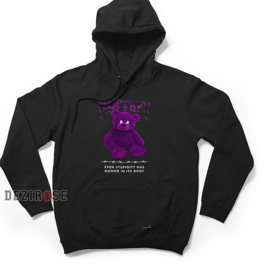 DEZIROSE Jaket Hoodie Bear Fantasy Pria & Wanita Distro Original Fleece Tebal Premium Size M L XL XX