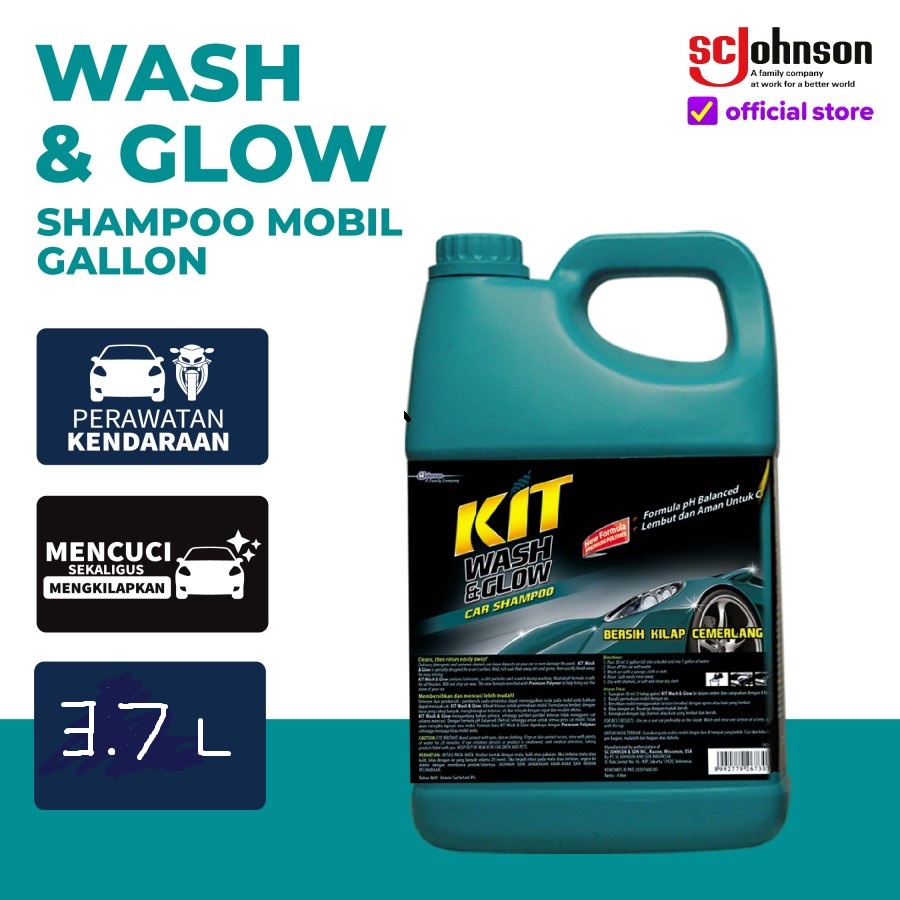 KIT Wash &amp; Glow Car Shampoo Shampo mobil motor 3,7 Liter