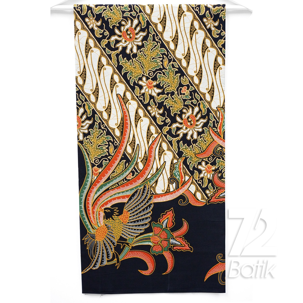 KAIN BATIK PREMIUM Bahan Katun Motif Burung Parang Hitam Putih Kuning 722782 Cap 72 Jarik Jarit Samping Kebat Panjang Batik Katun Modern Premium Bahan Seragam Batik Pernikahan Kantor Keluarga Murah Kamen Jadi Batik Bali Lembaran