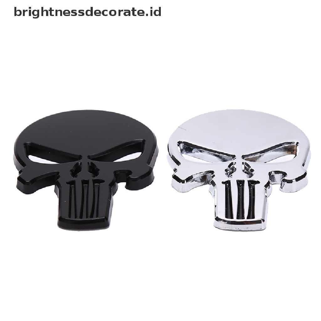 [Birth] 3d Metal Skull Head Stiker Mobil Keren Emblem Sticker Aksesoris Styling Mobil [ID]