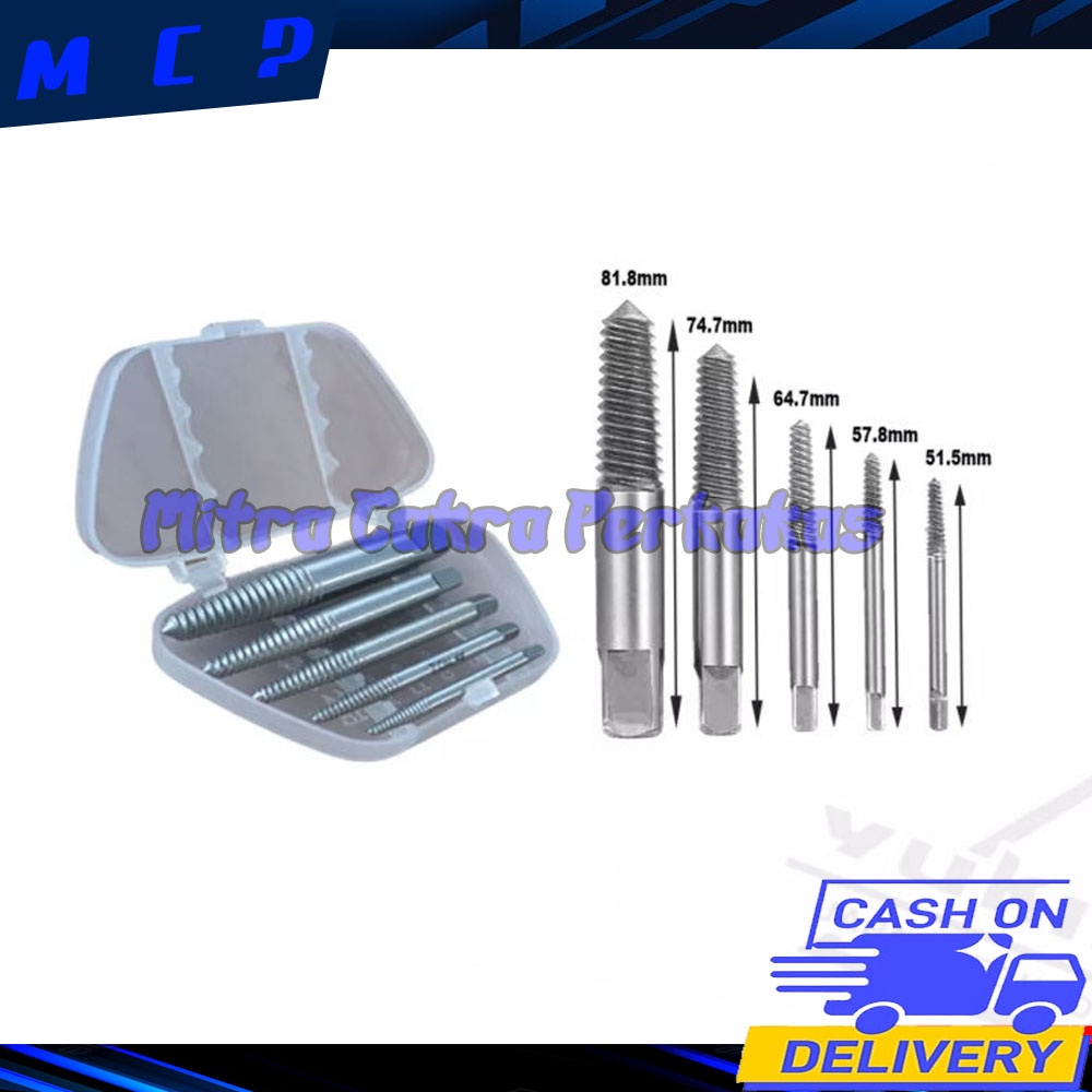 NEW Tap Balik Alat pembuka baut rusak-ALAT BUKA BAUT PATAH Screw Extractor Broken Striped Remover K55