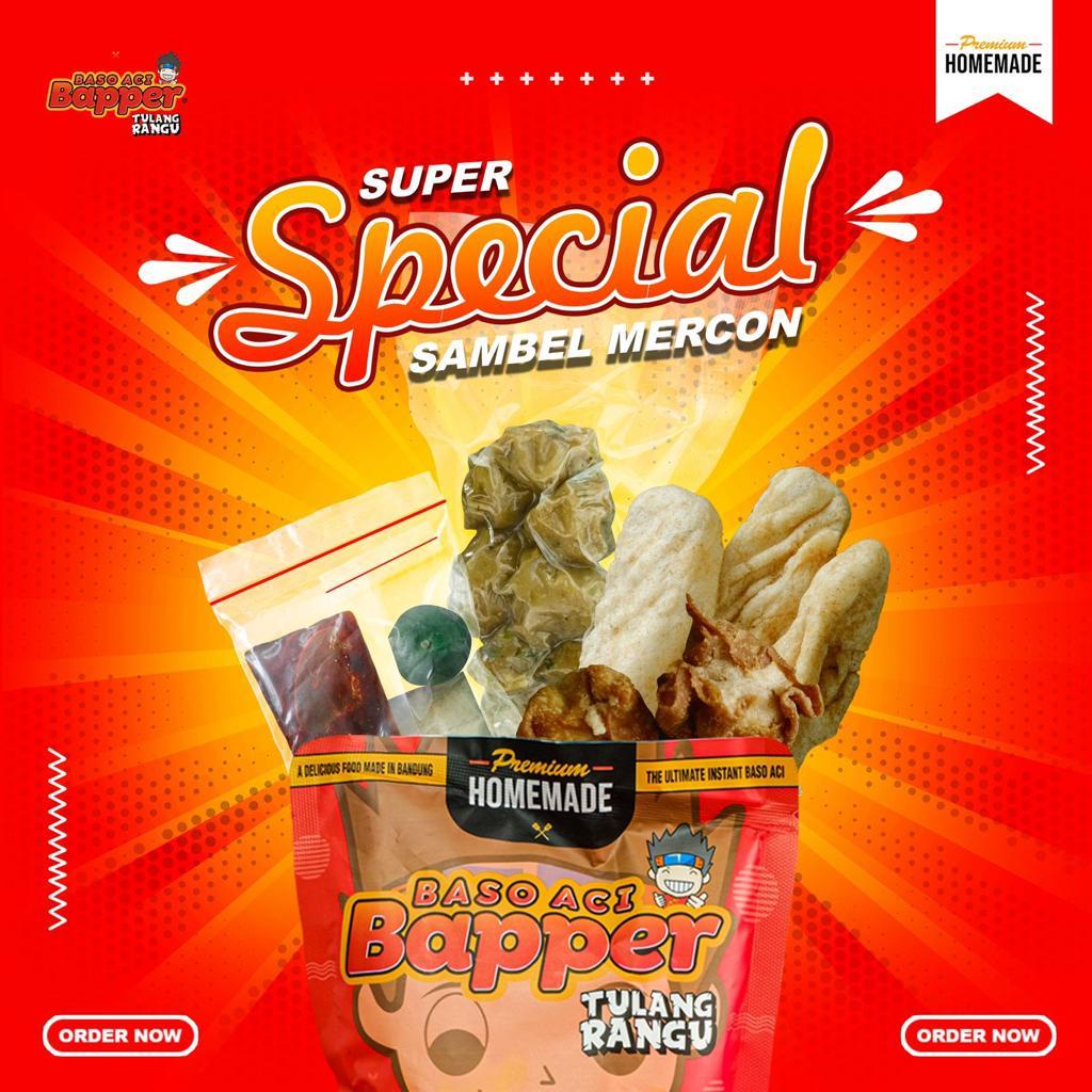 

(Ready Stock) Baso Aci Bapper Sambel Mercon | Bapper Bakso Tulang Rangu Spicy Pedas Gila Nampol