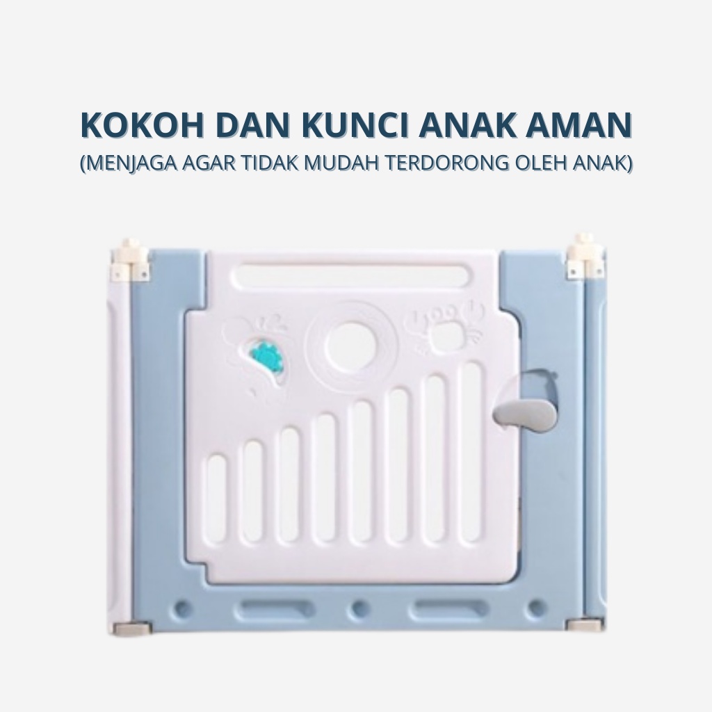 KIDDAILY PAGAR MAINAN ANAK 12+2 FREE RING BASKET BABY FENCES PAGAR BAYI PLAYPEN PLAY FENCE