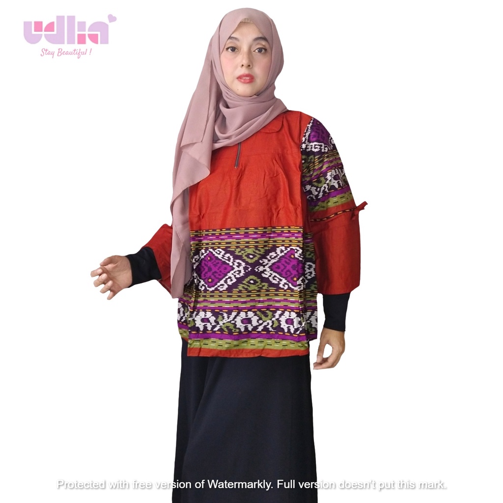 Udlia Atasan Wanita Tunik Katun Jumbo Etnik