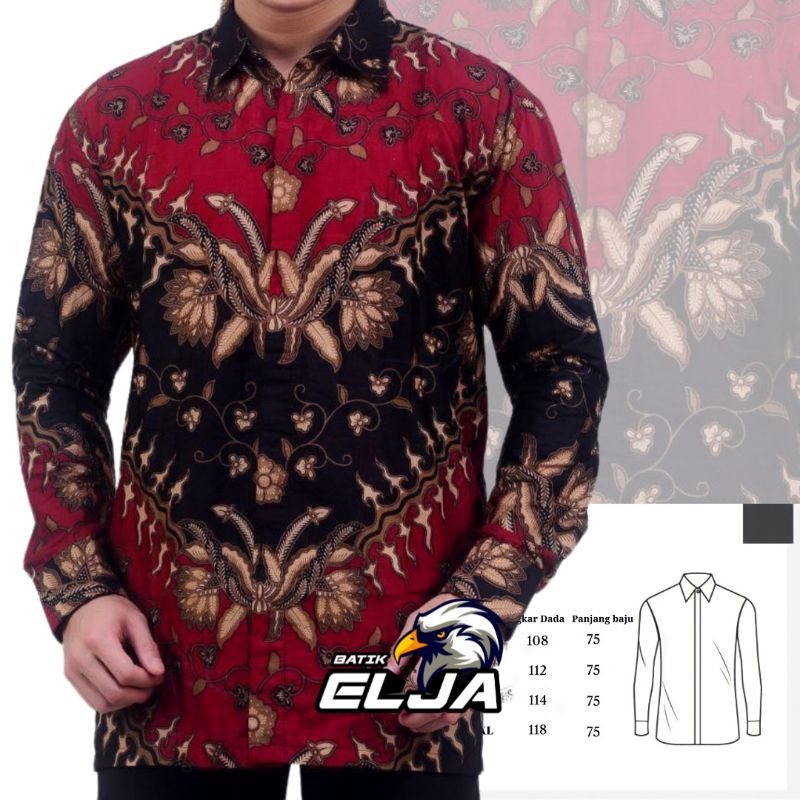 Batik Pria lengan Panjang Modern Untuk Seragam Bisa