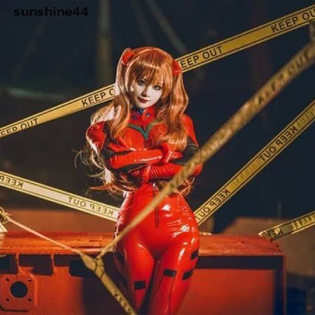 Sunshine Wig Sintetis Tahan Panas Cosplay EVA Asuka Langley Soryu Berkualitas Tinggi.