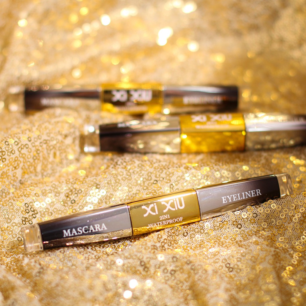 Ningrum - XI XIU 2in1 Mascara &amp; Eyeliner Series | 2 in 1 Mascara &amp; Eyeliner Black | Divine 2IN1 Mascara &amp; Eyeliner | Marimar 2 in 1 Mascara &amp; Eyeliner Black | Kosmetik Kecantikan Mata Maskara Waterproof Volumizing Tahan Lama Original BPOM - 8702