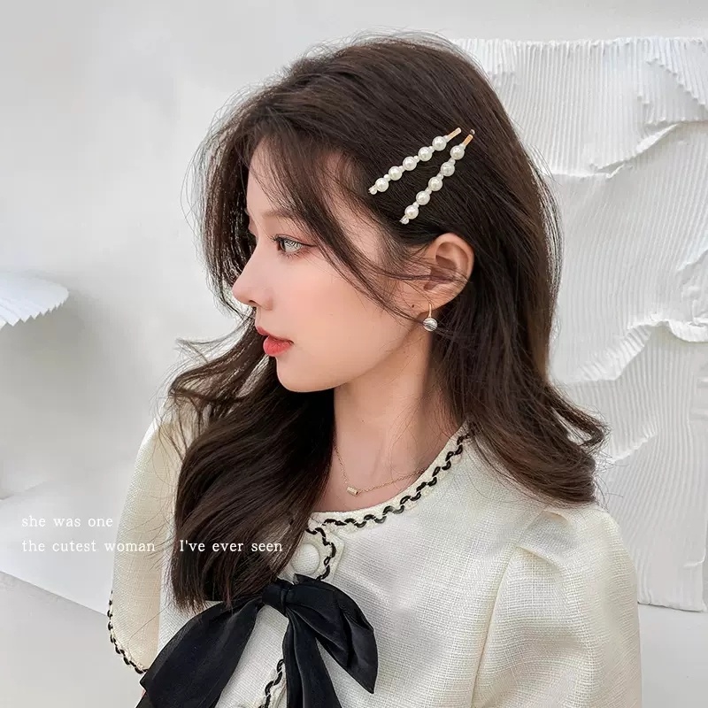 Cod Klip Rambut Set Korea Ins Mutiara Penerbit Kartu Gadis Manis Klip Poni Samping