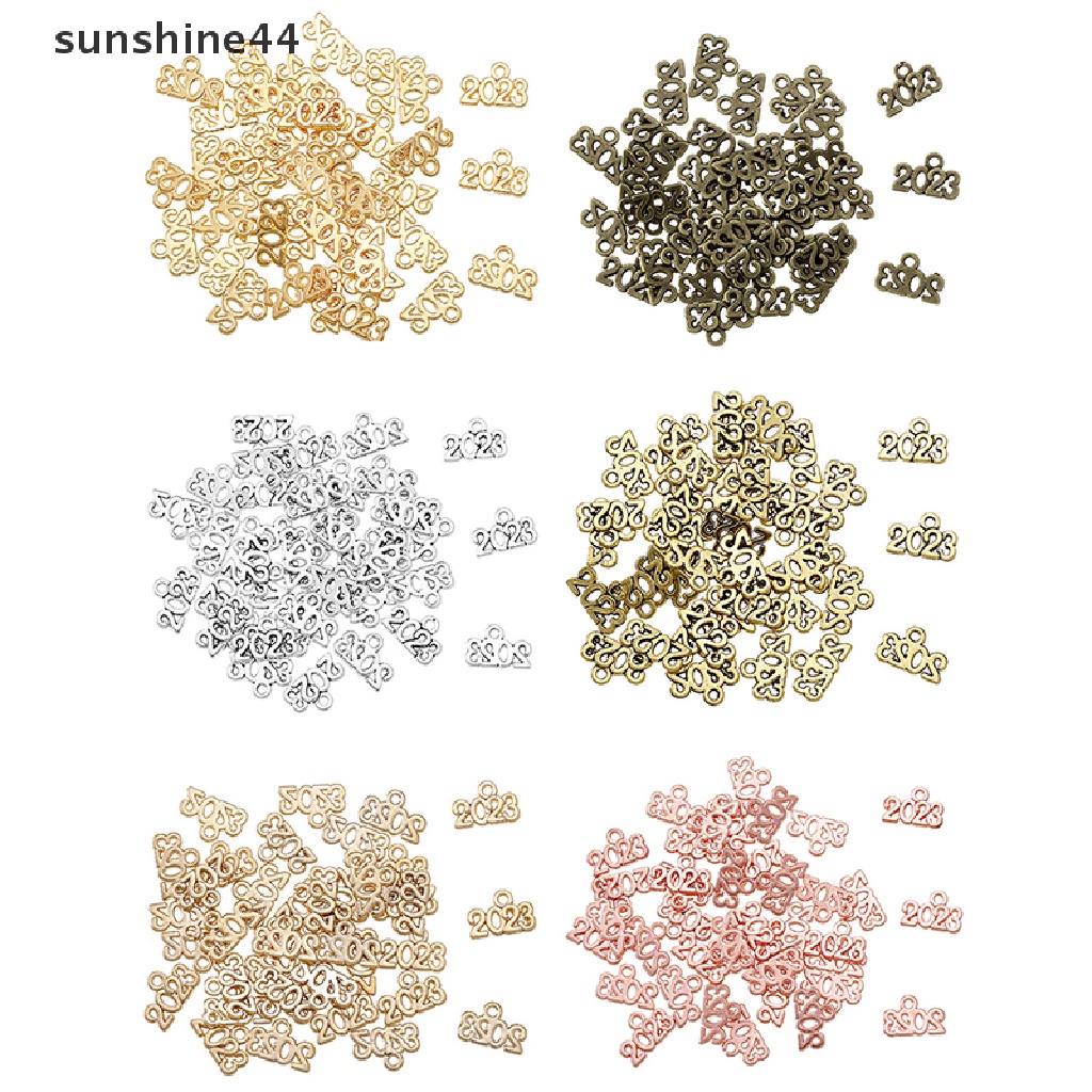 Sunshine 60PCS Halus Lovly 2023angka Vintage Pesona Aksesoris Untuk Girly Pribadi Membuat Perhiasan DIY Liontin Kalung.