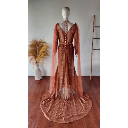 Kebaya pengantin Teracota/gaun pengantin teracota