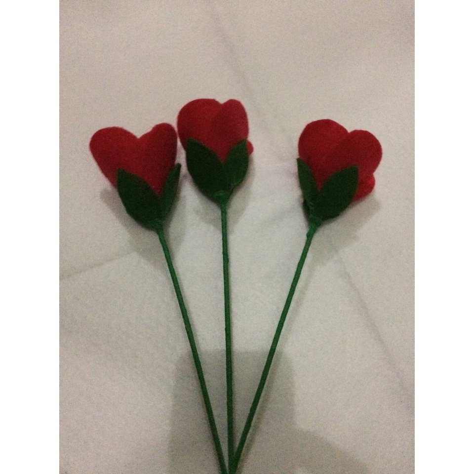 Bunga Mawar Flanel Satuan Pertangkai || Bunga Flanel