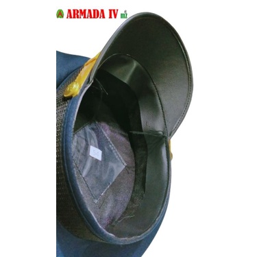 Topi Pet Pelayaran AMNI Navy Topi Pet Biru Dongker List Kuning