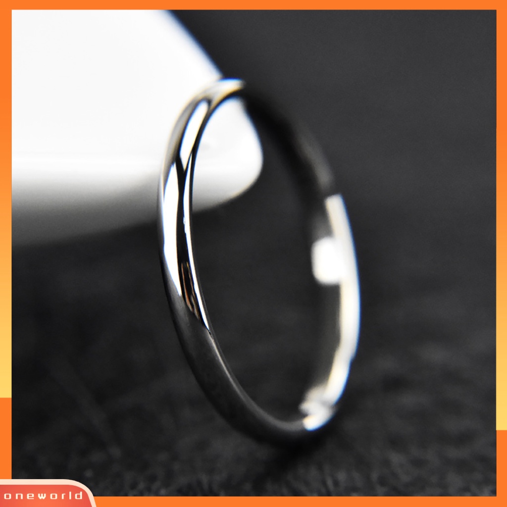 {oneworld} Cincin Couple Serbaguna Bahan Titanium Steel Halus Geometris Jari Cincin Untuk Pesta Perjamuan Ulang Tahun Pertunangan