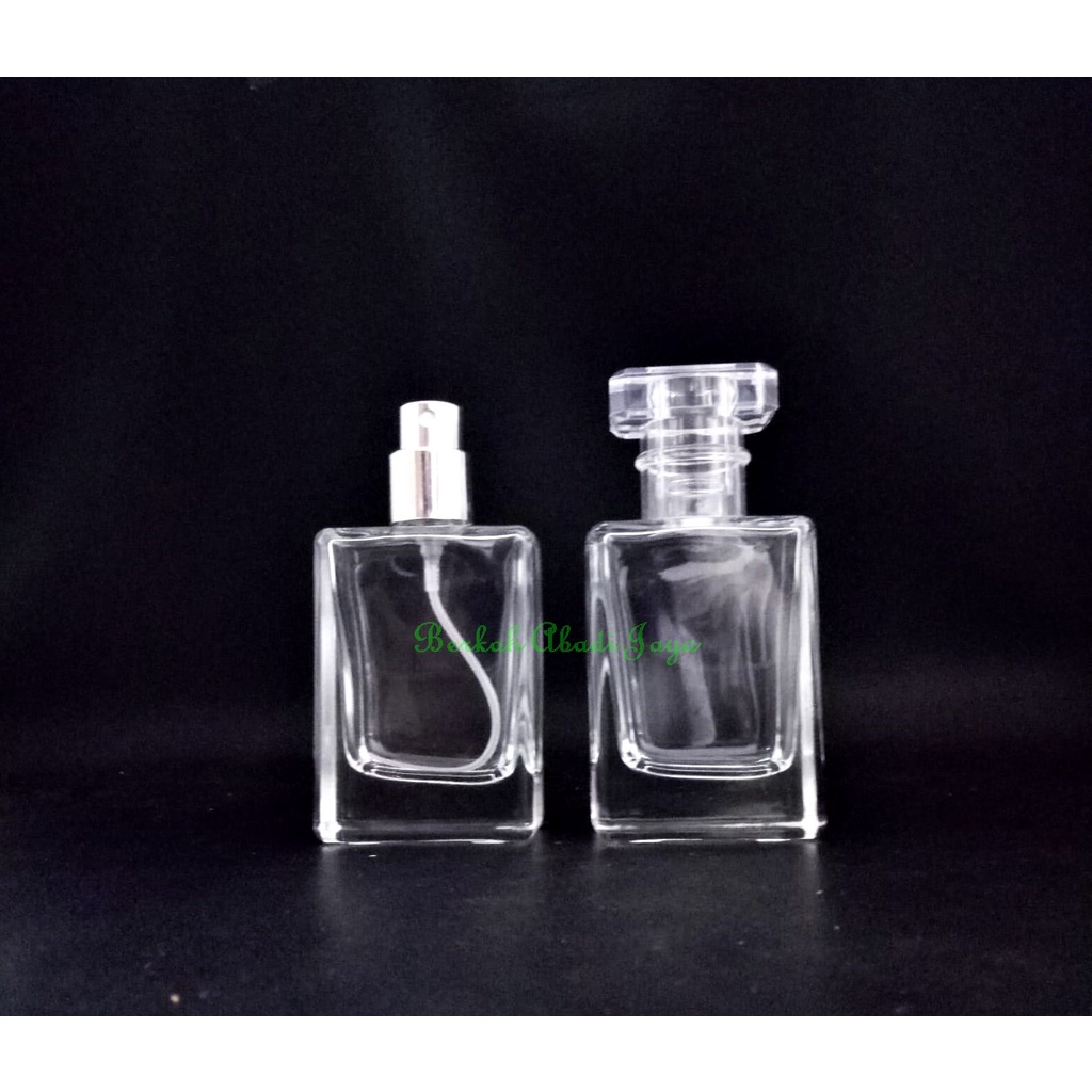 Botol Parfum V32646 30 ml semi press clear cap channell mini cartonan @162