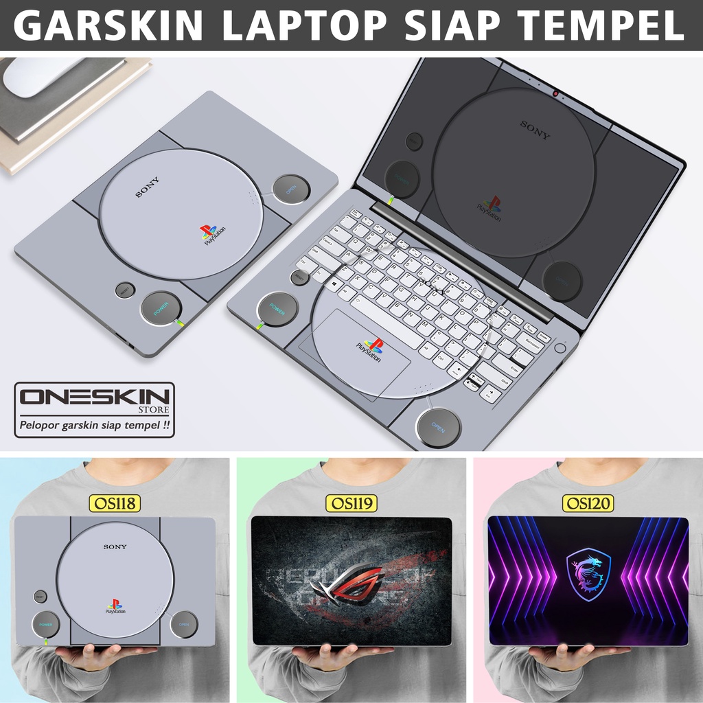 Garskin Sticker Laptop Protector Macbook Full Body Bottom Bezel Palmrest Skin Play Station PS Pattern