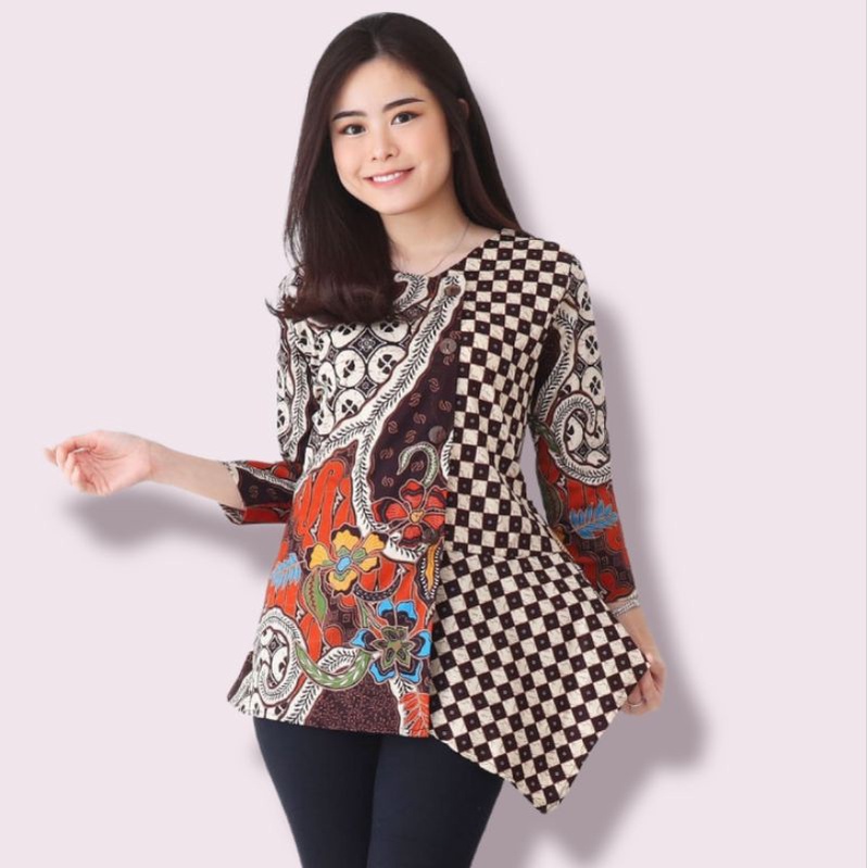 ATASAN BATIK WANITA A035-430 XF - BAHAN BATIK STRETCH