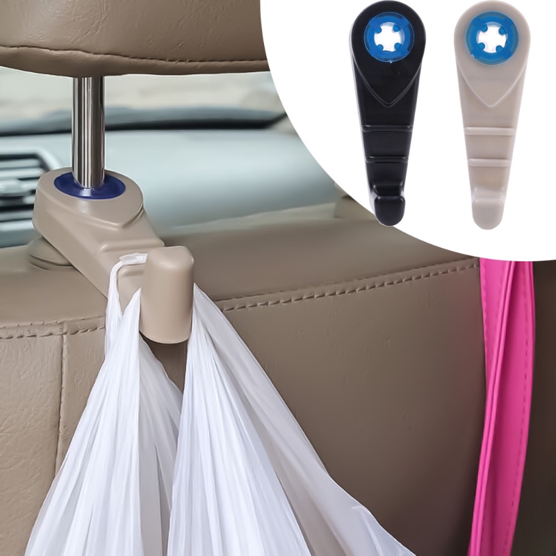 1pc Pengait Plastik Sandaran Kursi Mobil Tahan Lama/Holder Storaging Dudukan Headrest Otomatis Untuk Tas Belanja Handbag