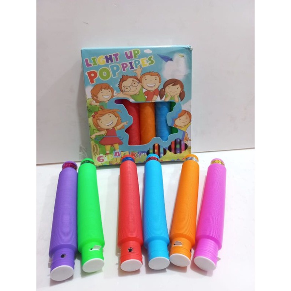 Mainan anak viral light up pip tubes pop pipes - pipa led - mainan edukasi anak