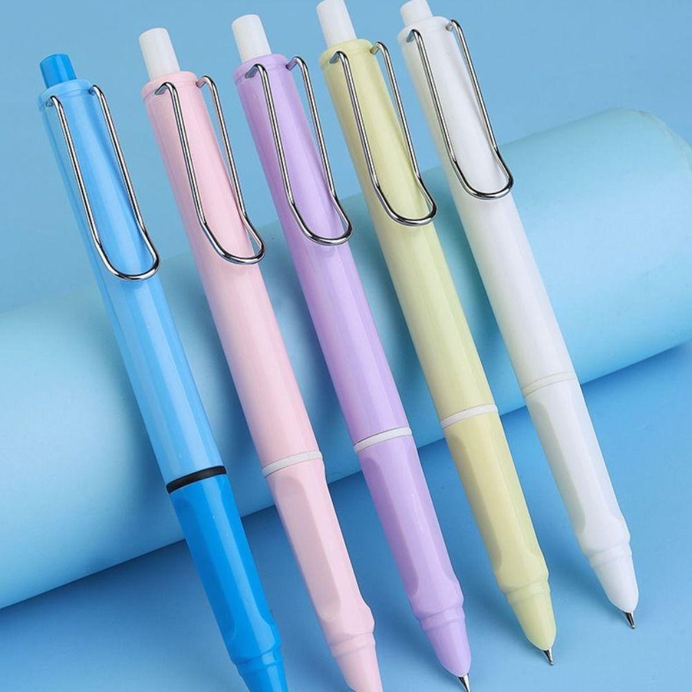 Mxbeauty Press Type Ink Pen Retractable Minimalist Posture Correction Kaligrafi Pen Perlengkapan Kantor Sekolah Nib Converter Pena Usaha