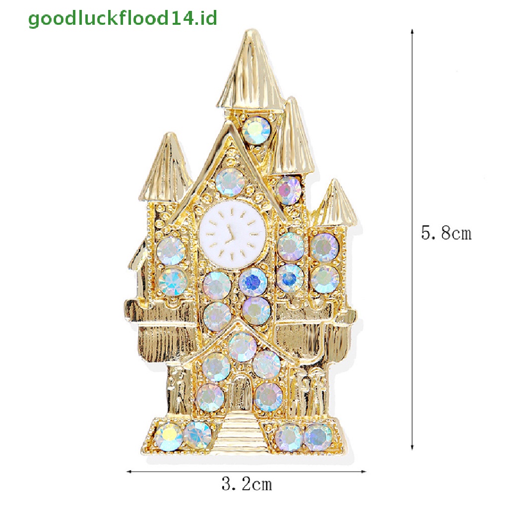 [GOOGFOUR] Fashion Rhinestone Castle Brooches Pin For Women Men Lapel Dresses Jewelry Accessories [TOP]