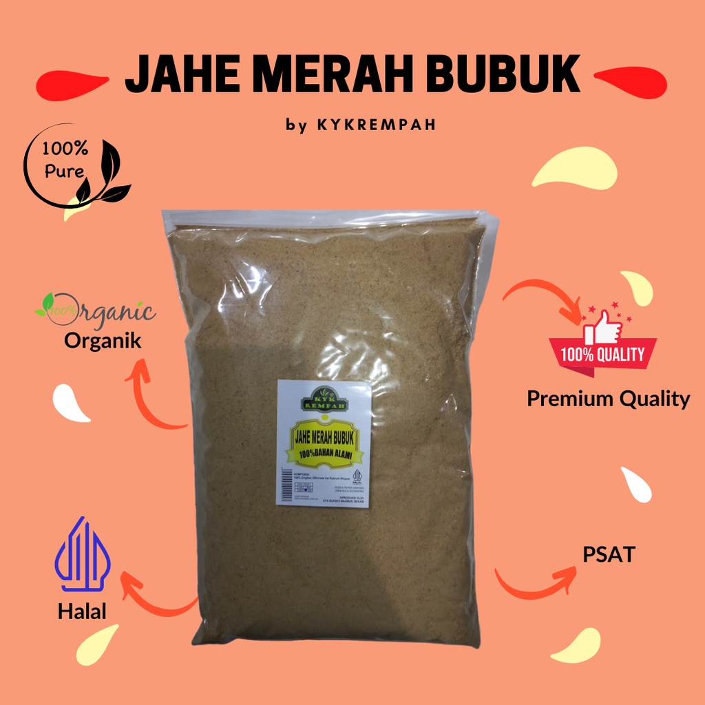 

Jahe Merah Bubuk Murni [ 500 gram], Tanpa Gula