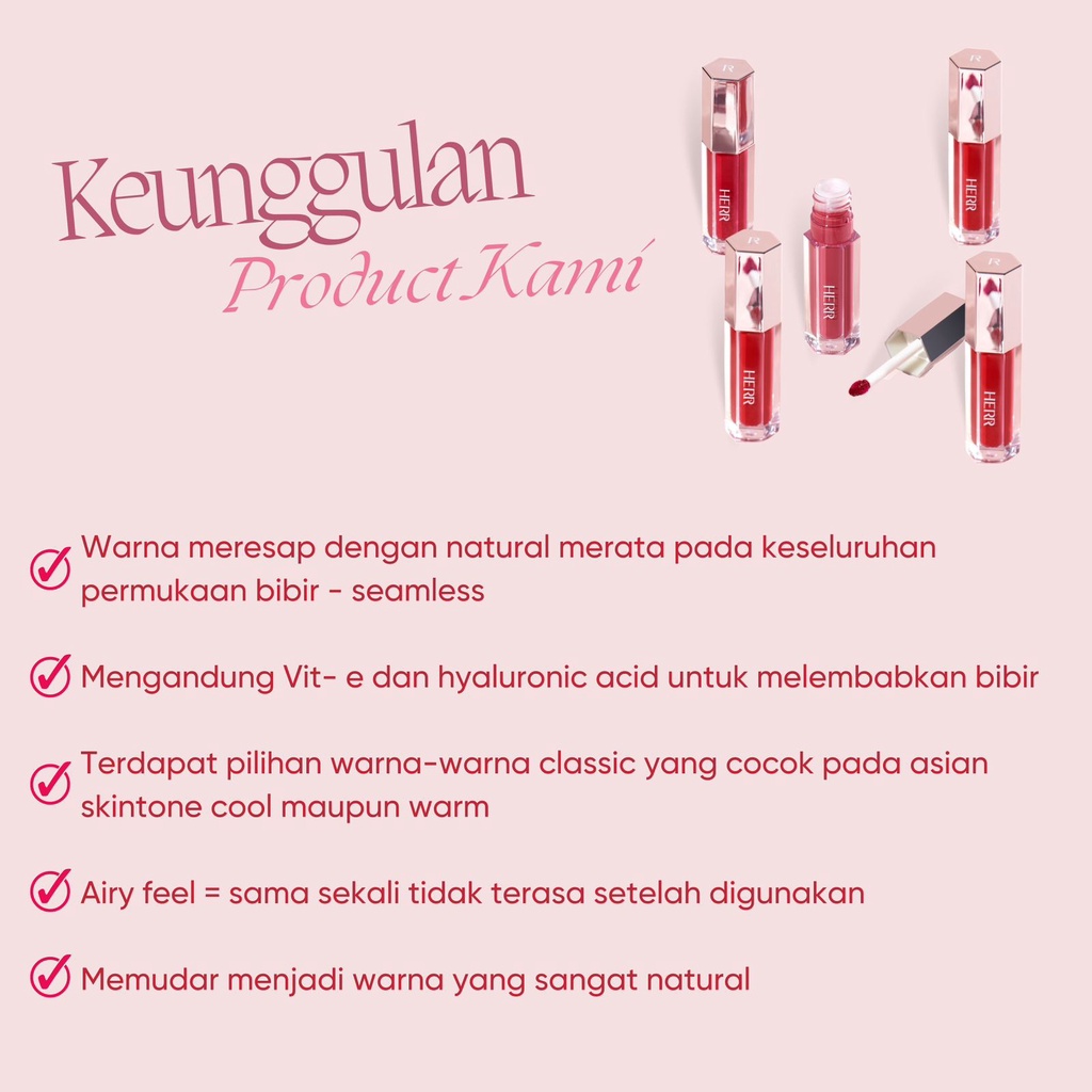 HERR Forever Seamless Liptint Original BPOM / # 01 Classic Red