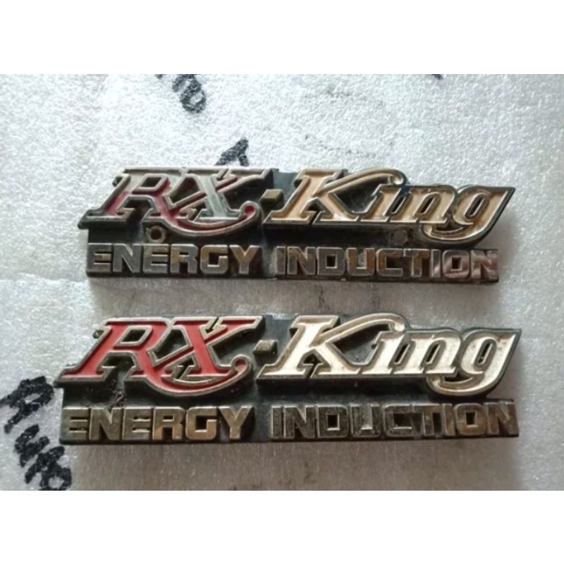 Emblem bok aki yamaha rx king original copotan L dan R satu utuh satu minus